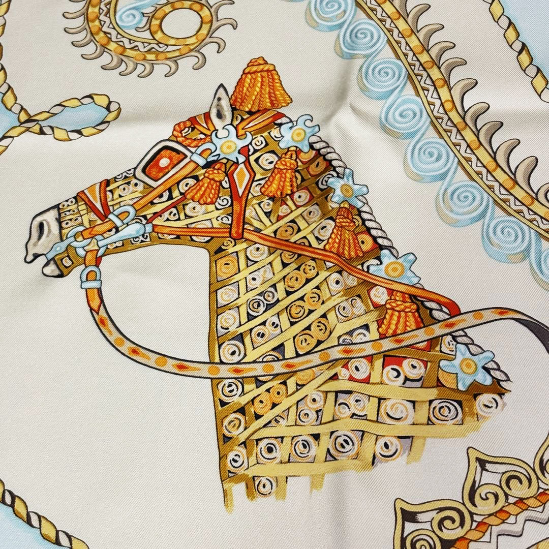 HERMES エルメス スカーフ カレ90 『PAPEROLE(馬車と貴族)』 シルク