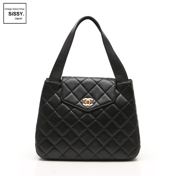 ■シャネル■ マトラッセ ショルダーバッグ ラムスキン ブラック ゴールド金具  【CHANEL】