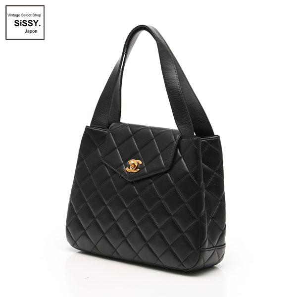 ■シャネル■ マトラッセ ショルダーバッグ ラムスキン ブラック ゴールド金具  【CHANEL】