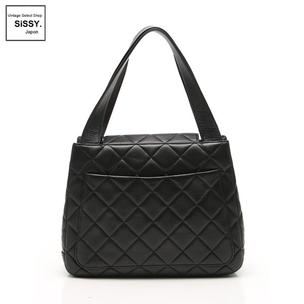 ■シャネル■ マトラッセ ショルダーバッグ ラムスキン ブラック ゴールド金具  【CHANEL】