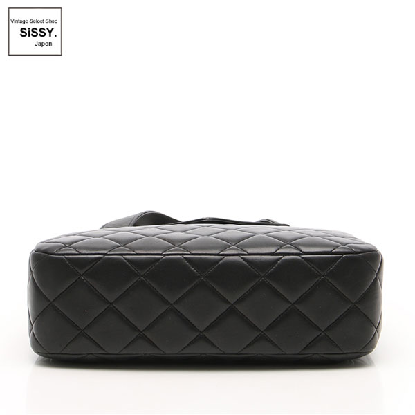 ■シャネル■ マトラッセ ショルダーバッグ ラムスキン ブラック ゴールド金具  【CHANEL】