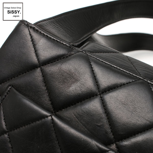 ■シャネル■ マトラッセ ショルダーバッグ ラムスキン ブラック ゴールド金具  【CHANEL】