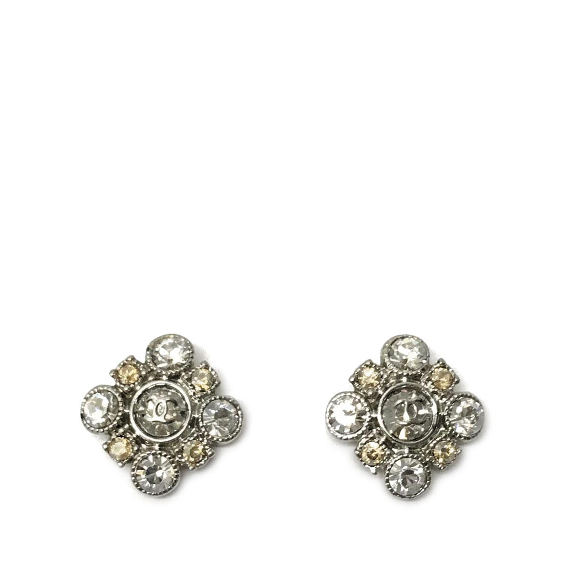 CHANEL シャネル ピアス ラインストーン ココマーク A12P