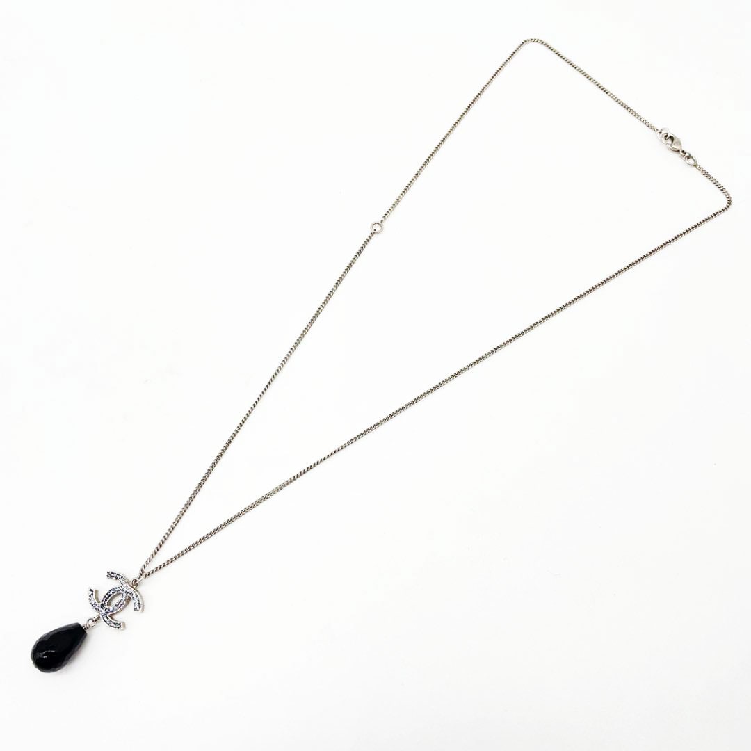 CHANEL シャネル ネックレス ラメココマーク ドロップストーン