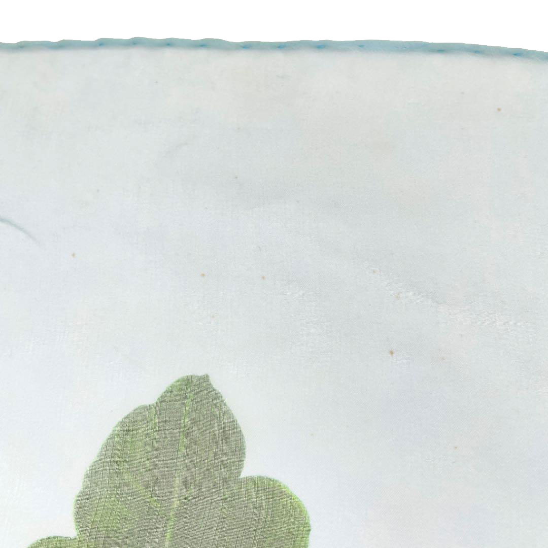 CHANEL シャネル シフォンスカーフ フラワー柄 シルク ライトブルー系