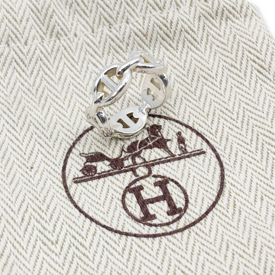 HERMES エルメス リング 指輪 シェーヌダンクル アンシェネ Ag925 シルバー #49(約9号)