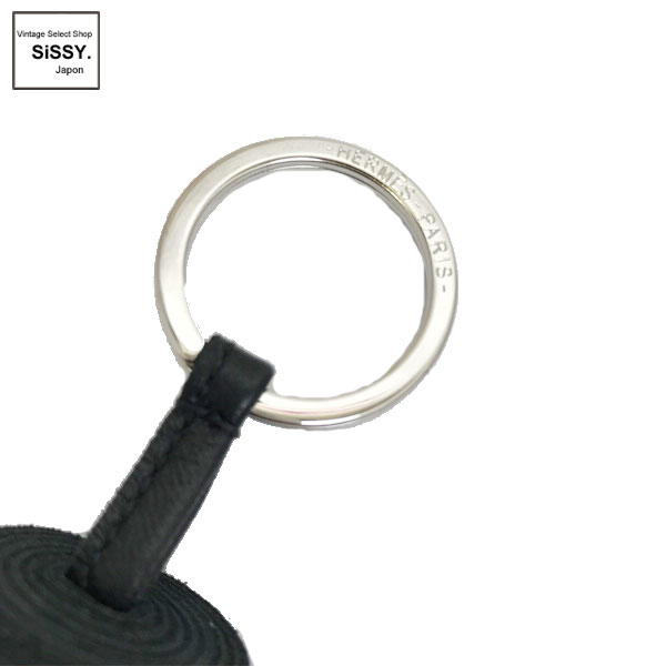 ■エルメス■ カルメン キーホルダー キーリング ラムスキン ブラック 【HERMES】