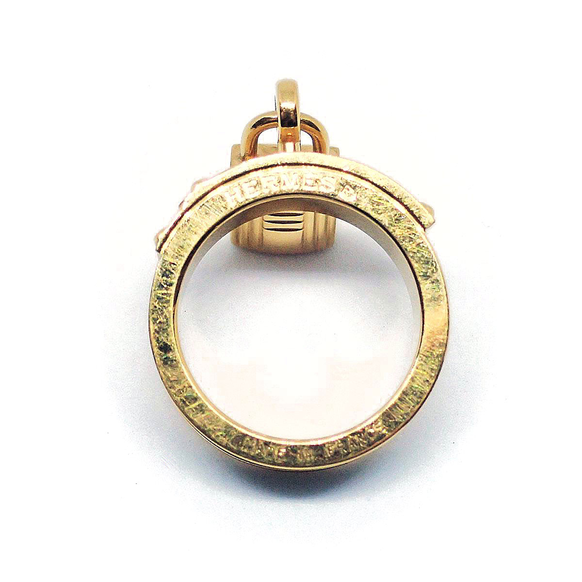 □エルメス□ スカーフリング ケリー クロコ ゴールド グリーン