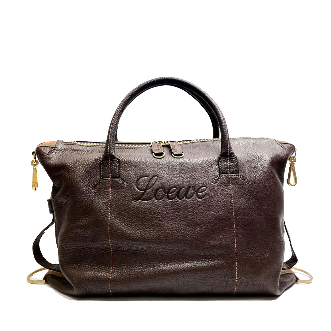 LOEWE ロエベ 2WAY ボストンバッグ レザー ブラウン