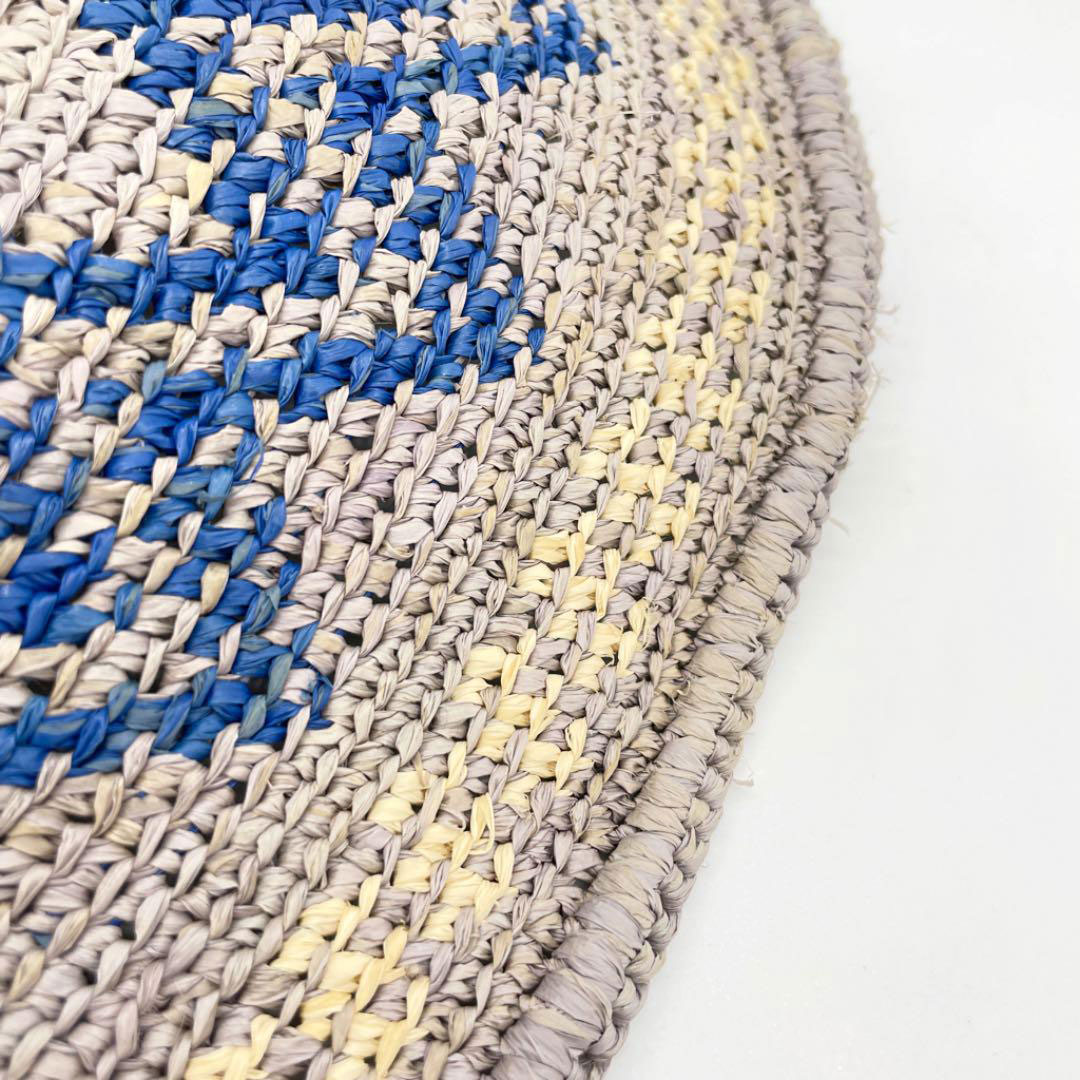 HELEN KAMINSKI ヘレンカミンスキー ラフィアハット 麦わら帽子 ブルー グレー