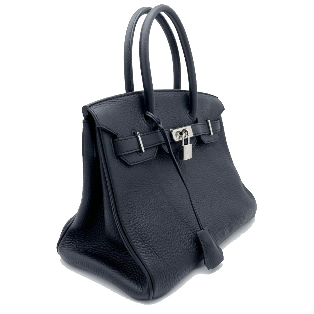 HERMES エルメス バーキン30 ハンドバッグ トリヨンクレマンス ブラック シルバー金具 □Q刻印（2013年頃製造）