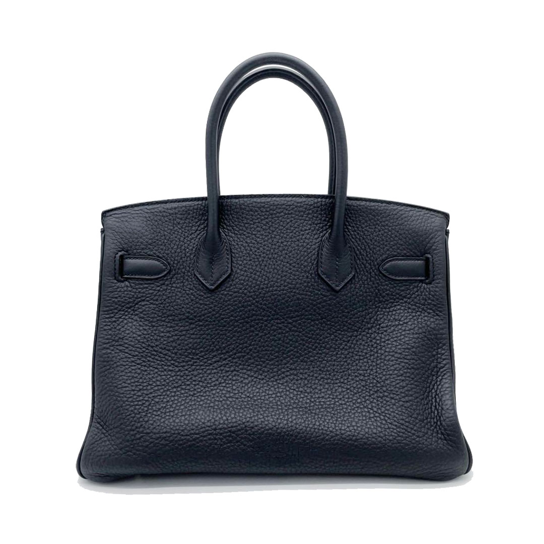 HERMES エルメス バーキン30 ハンドバッグ トリヨンクレマンス ブラック シルバー金具 □Q刻印（2013年頃製造）