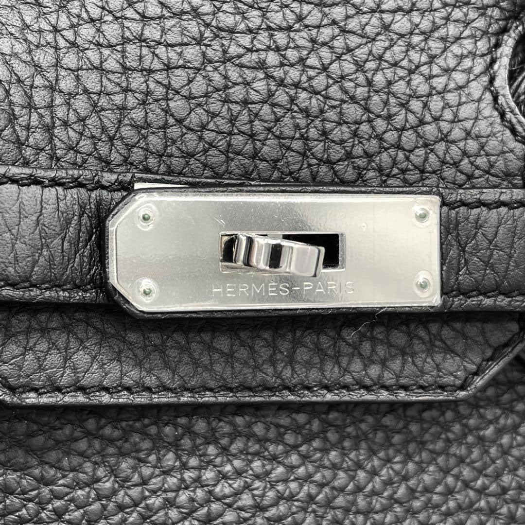 HERMES エルメス バーキン30 ハンドバッグ トリヨンクレマンス ブラック シルバー金具 □Q刻印（2013年頃製造）