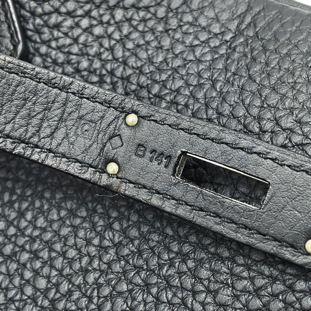 HERMES エルメス バーキン30 ハンドバッグ トリヨンクレマンス ブラック シルバー金具 □Q刻印（2013年頃製造）