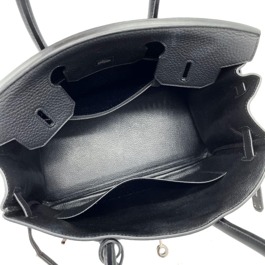 HERMES エルメス バーキン30 ハンドバッグ トリヨンクレマンス ブラック シルバー金具 □Q刻印（2013年頃製造）