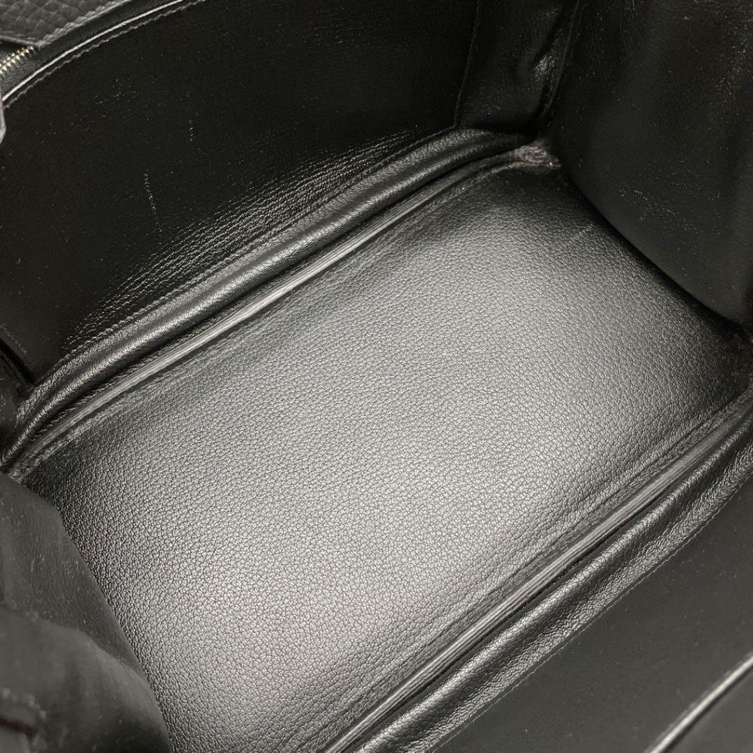 HERMES エルメス バーキン30 ハンドバッグ トリヨンクレマンス ブラック シルバー金具 □Q刻印（2013年頃製造）