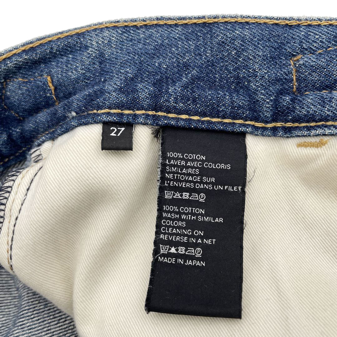 CELINE セリーヌ ウォッシュデニム ジーンズ グルメットチェーン付き 27 ブルー N427 930F 07UW