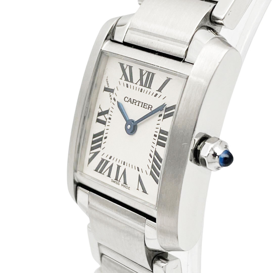 Cartier カルティエ タンクフランセーズSM レディース腕時計 QZ SS シルバー 白文字盤 W51008Q3