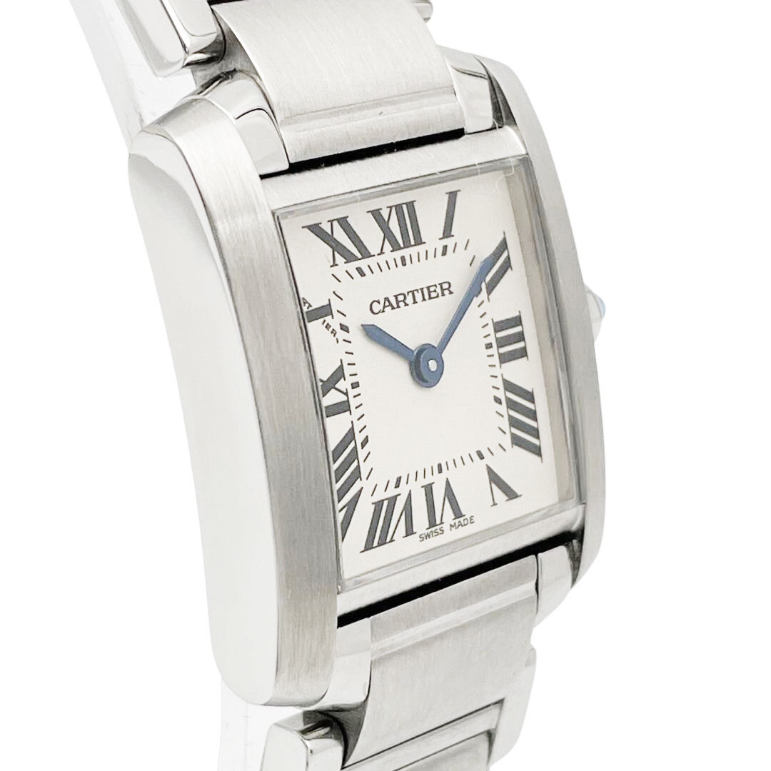 Cartier カルティエ タンクフランセーズSM レディース腕時計 QZ SS シルバー 白文字盤 W51008Q3