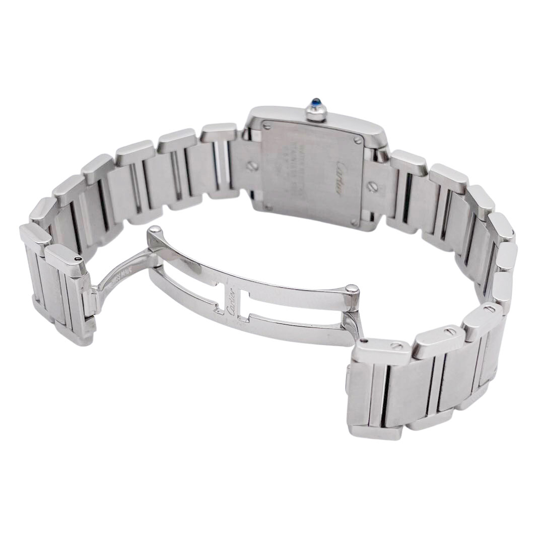 Cartier カルティエ タンクフランセーズSM レディース腕時計 QZ SS シルバー 白文字盤 W51008Q3