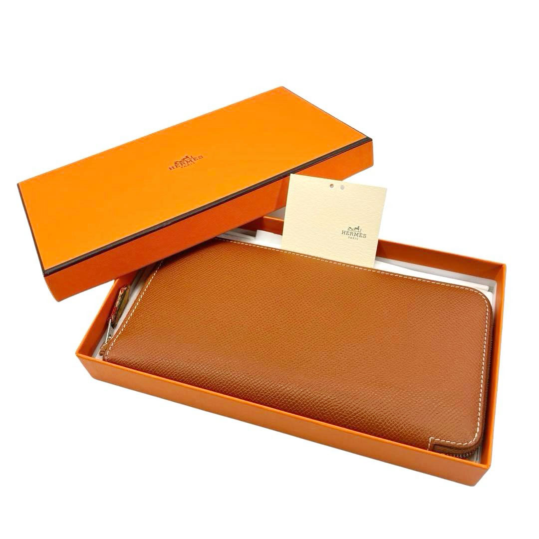 HERMES エルメス ラウンドファスナー 長財布 アザップ シルクイン