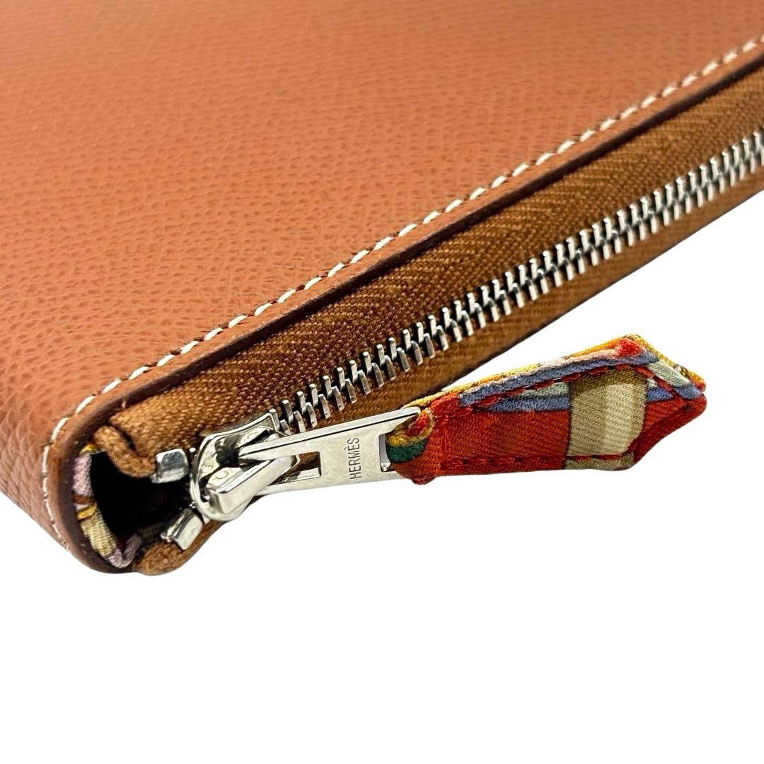 HERMES エルメス ラウンドファスナー 長財布 アザップ シルクイン