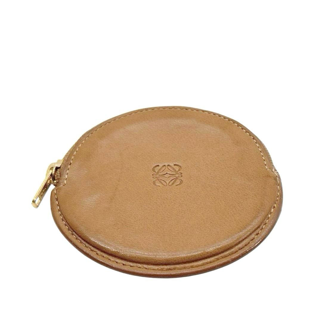 LOEWE ロエベ コインケース アナグラム レザー ライトブラウン/ゴールド金具