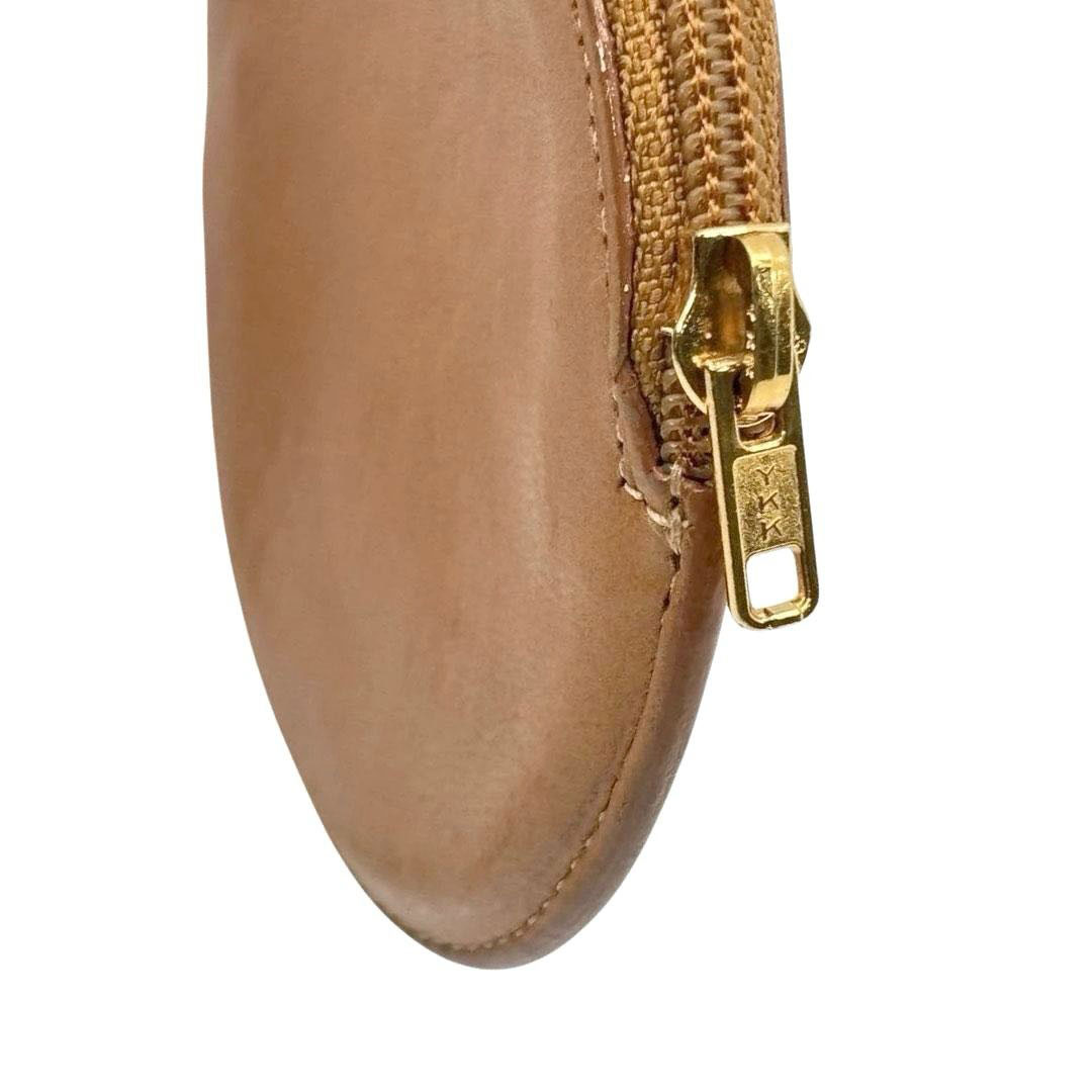 LOEWE ロエベ コインケース アナグラム レザー ライトブラウン/ゴールド金具