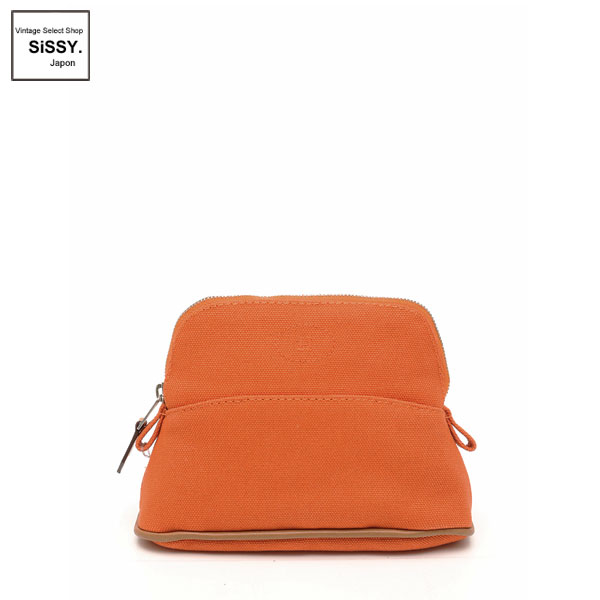 ■エルメス■ ボリードポーチ16 ミニミニ ポーチ キャンバス オレンジ 【HERMES】