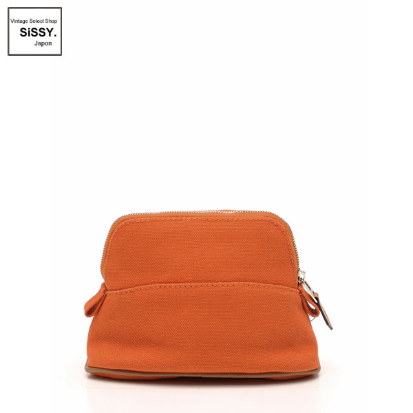■エルメス■ ボリードポーチ16 ミニミニ ポーチ キャンバス オレンジ 【HERMES】