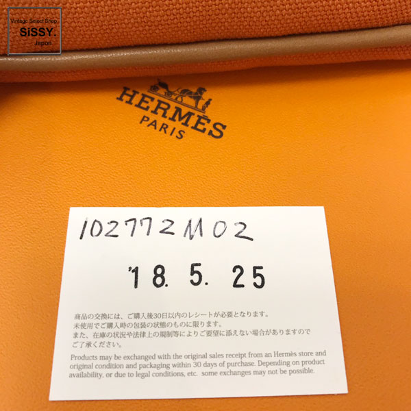 ■エルメス■ ボリードポーチ16 ミニミニ ポーチ キャンバス オレンジ 【HERMES】