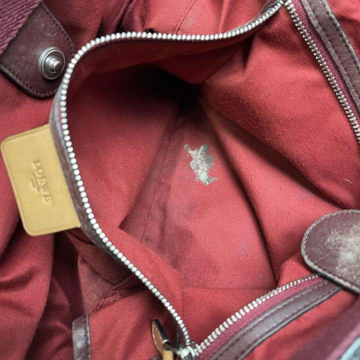 LOEWE ロエベ トートバッグ アナグラム レザー シルバーグレー系