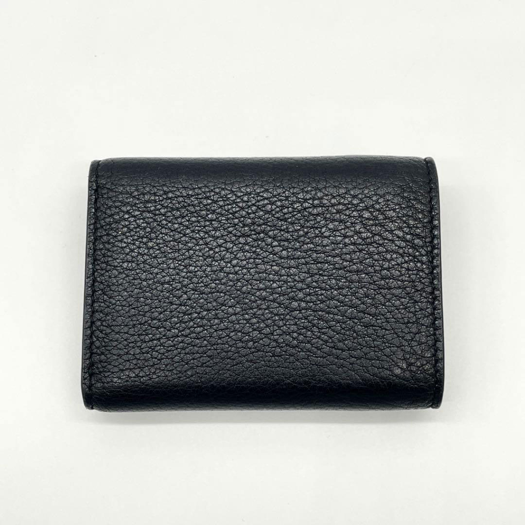 PRADA プラダ 3つ折り コンパクト財布 ミニウォレット レザー ブラック レッド 1MH021