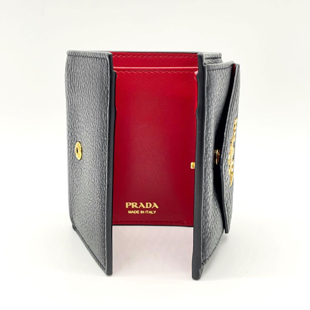 Prada プラダ 3つ折り コンパクト財布 ミニウォレット レザー ブラック レッド 1mh021 財布 Sissy Japon 国立 買取強化中 Prada プラダ 3つ折り コンパクト財布 ミニウォレット レザー ブラック レッド 1mh021 財布 Sissy Japon 国立 買取強化中