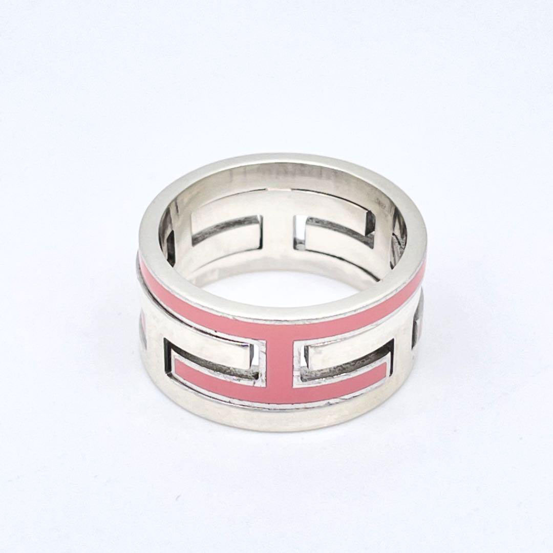 HERMES エルメス リング 指輪 ムーブアッシュ Ag925 シルバー ピンク