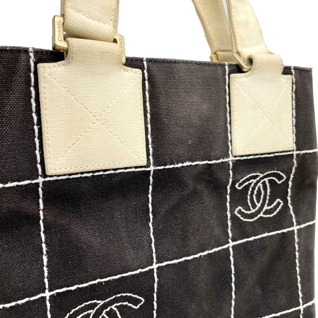 CHANEL シャネル ミニトートバッグ ワイルドステッチ チョコバー