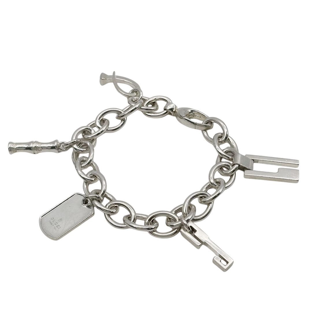 GUCCI チャームブレスレット GUCCI グッチ 5チャーム ブレスレット 17 シルバー 925