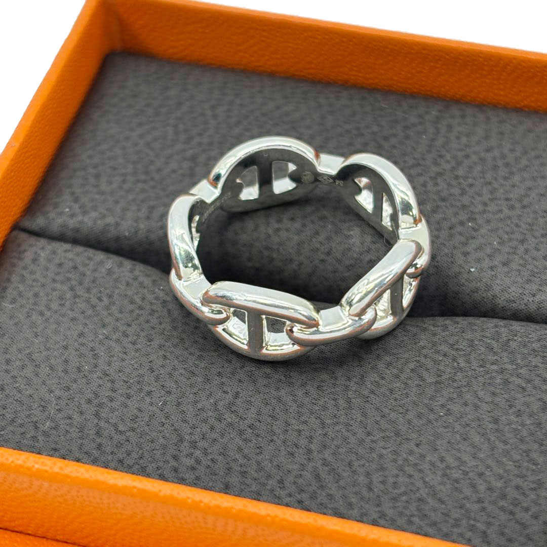 HERMES エルメス リング 指輪 シェーヌダンクル アンシェネPM Ag925 シルバー 54(約14号) 5.5g