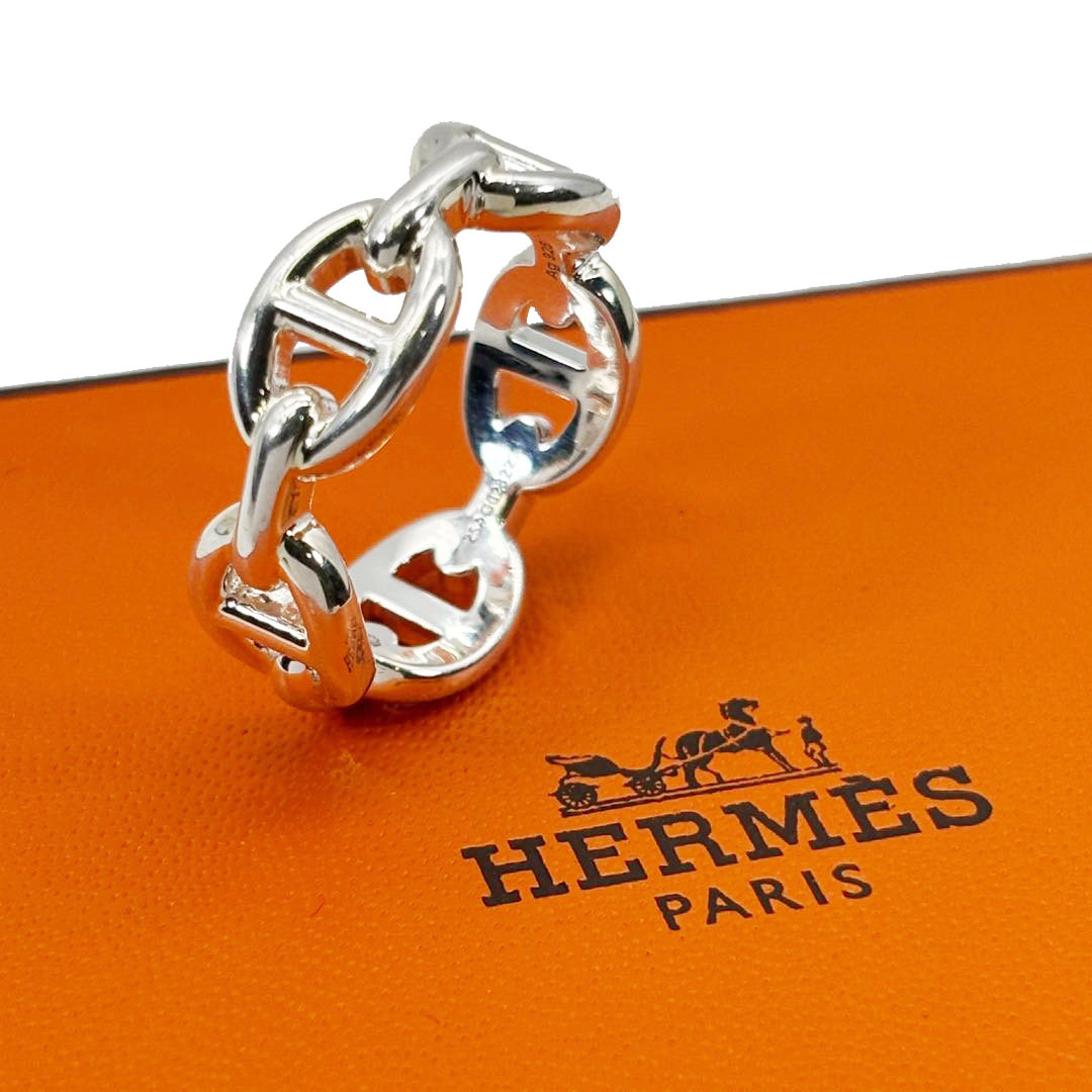 HERMES エルメス リング 指輪 シェーヌダンクル アンシェネPM Ag925 シルバー 54(約14号) 5.5g