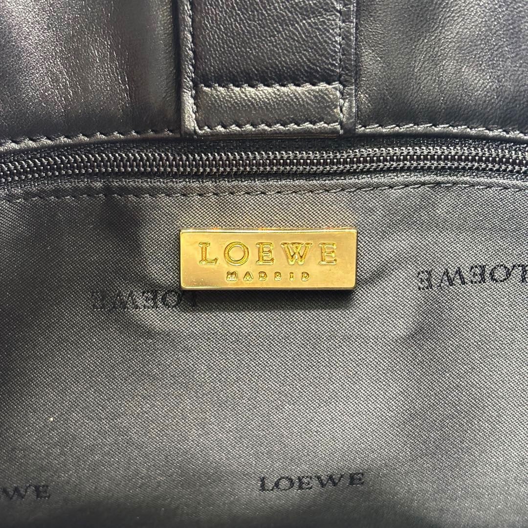 LOEWE ロエベ ハンドバッグ アナグラム ラムレザー ブラック/ゴールド