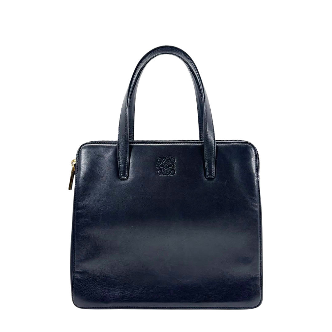 LOEWE ロエベ ハンドバッグ アナグラム ラムレザー ブラック/ゴールド金具