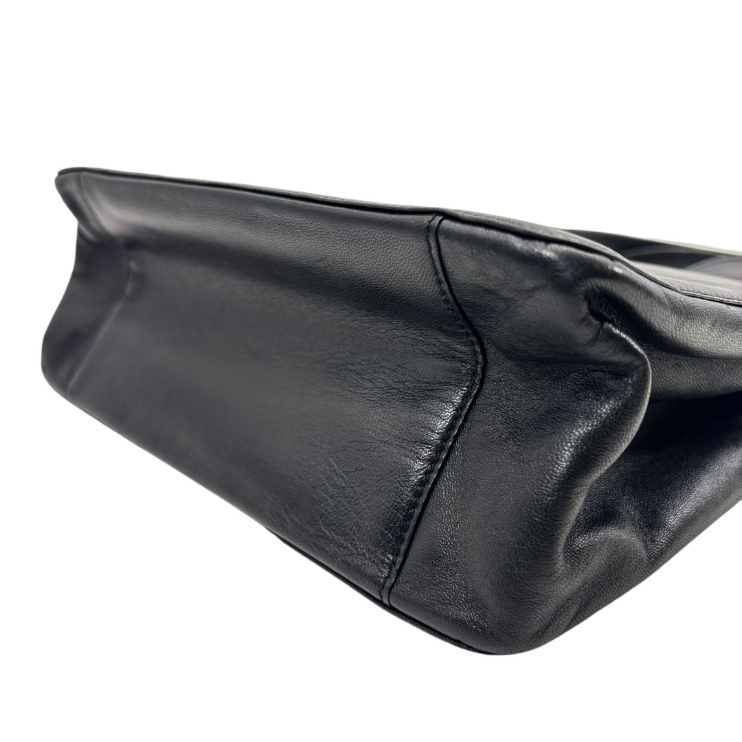 AA978 LOEWE ハンドバッグ レザー アナグラム ゴールド金具 ブラック LOEWE ロエベ ハンドバッグ アナグラム ラムレザー ブラック/ゴールド