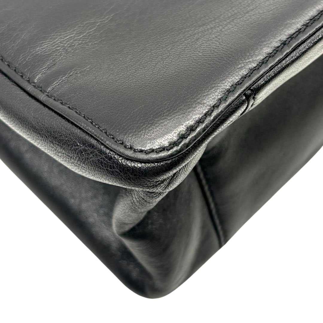 LOEWE ロエベ ハンドバッグ アナグラム ラムレザー ブラック/ゴールド金具