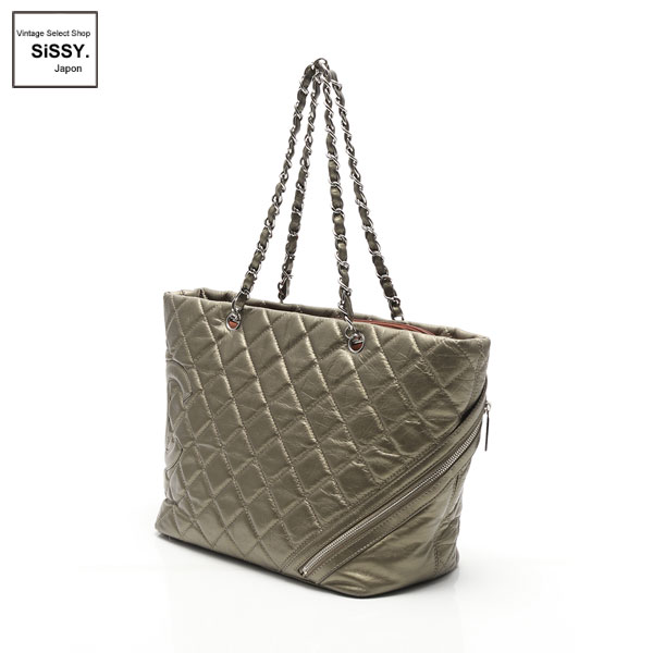 CHANELヴィンテージカンボンラインBag No.9ラムスキン30％値下げ □シャネル□ カンボンライン コットンクラブ チェーントート