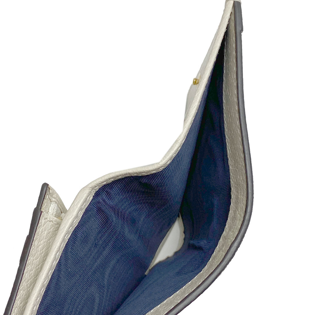 GUCCI グッチ オフディア コンパクト二つ折り財布 カードケース レザー アイボリー ネイビー レッド 523155