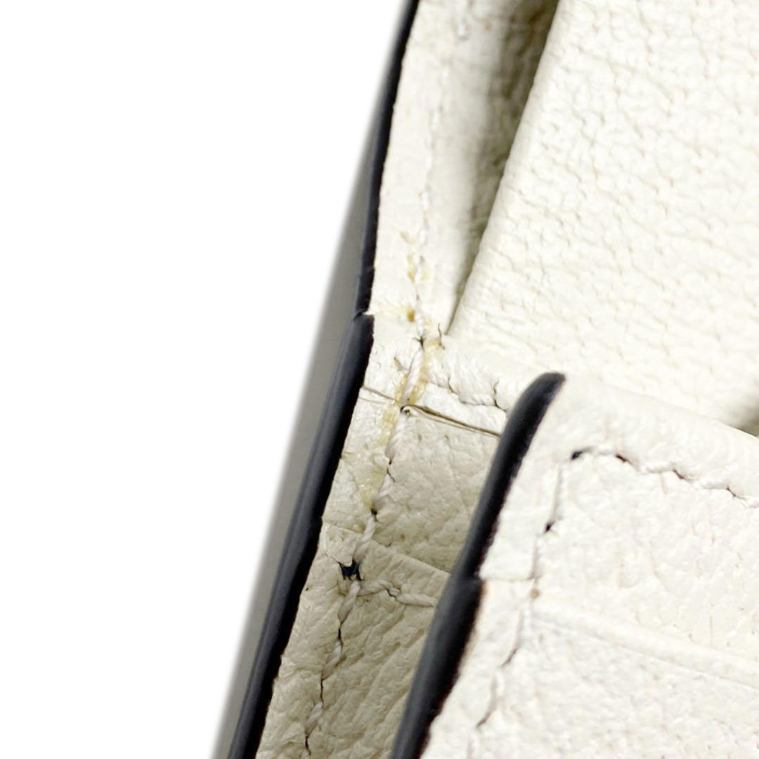 GUCCI グッチ オフディア コンパクト二つ折り財布 カードケース レザー アイボリー ネイビー レッド 523155