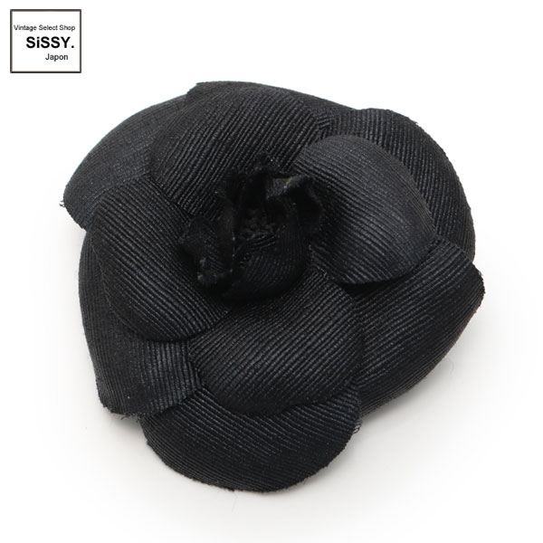 ■シャネル■ カメリア コサージュ ブローチ アクセサリー ブラック 【CHANEL】