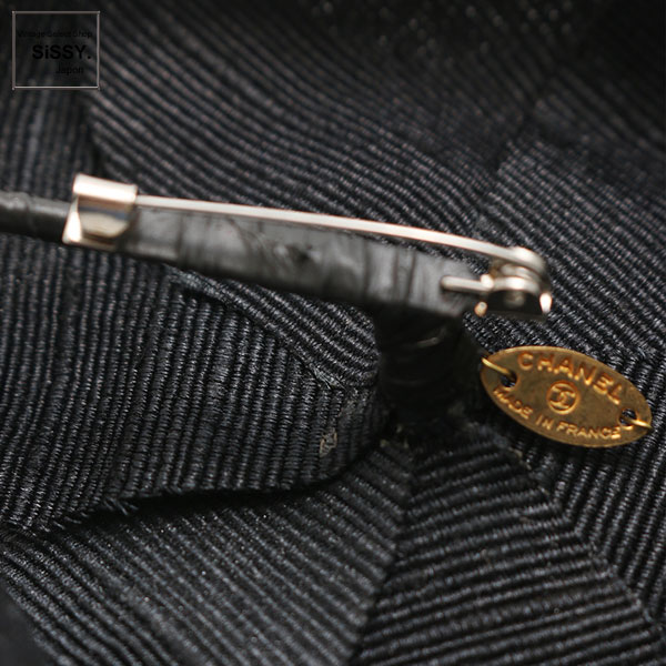 ■シャネル■ カメリア コサージュ ブローチ アクセサリー ブラック 【CHANEL】