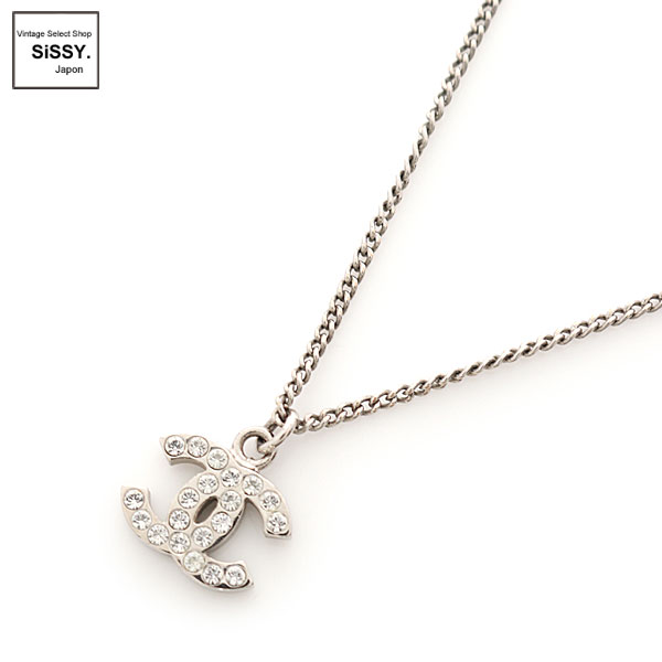 ■シャネル■ ココマーク ネックレス ラインストーン シルバー B11V 【CHANEL】