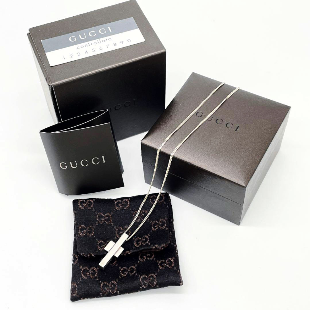 GUCCI グッチ クロスネックレス シルバー SV925
